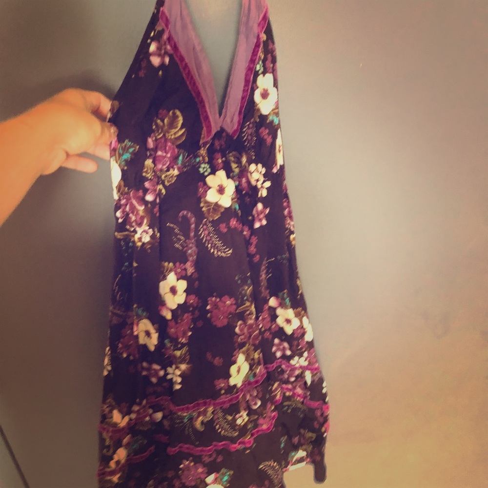 Purple summer halter dress.